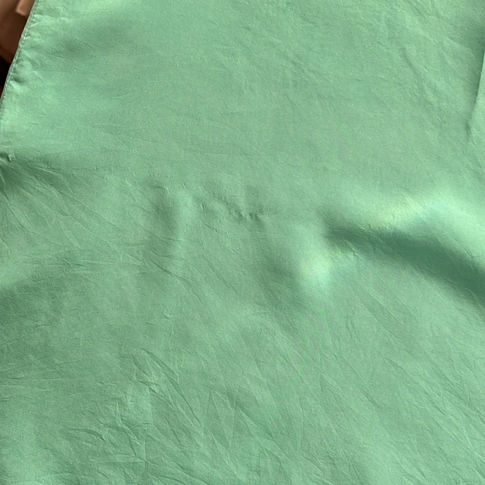 Diane Von Furstenberg the color authority aqua Silk Tunic Blouse Sz L